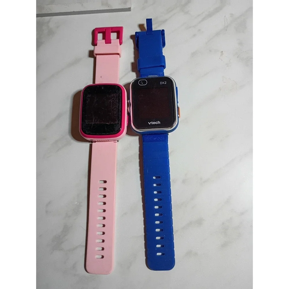 VTech KidiZoom Smartwatch DX2 Bundle Pink and Blue Kids Digital Watches 2 Pack
